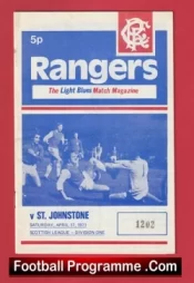 Glasgow Rangers v St Johnstone 1971 – Scottish Football Programme