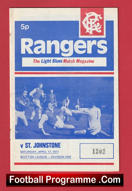 Glasgow Rangers v St Johnstone 1971 - Scottish Football Programme - Image 2