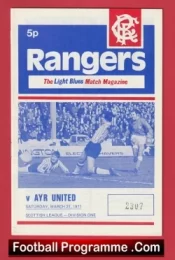 Glasgow Rangers v Ayr United 1971 – Scottish Football Programmes