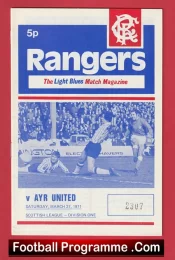 Glasgow Rangers v Ayr United 1971 – Scottish Football Programmes