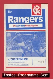 Glasgow Rangers v Dunfermline 1971 – Scottish Football Programme