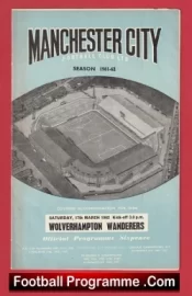 Manchester City v Wolves 1962 – Man City Football Programmes