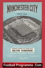 Manchester City v Bolton Wanderers 1961 – Man City Football Programmes