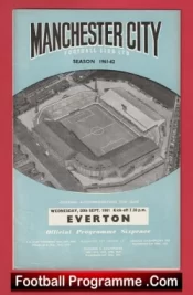 Manchester City v Everton 1961 – Man City Football Programmes