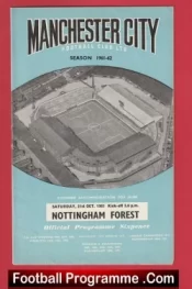 Manchester City v Nottingham Forest 1961 – Man City Football Programmes