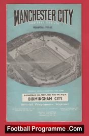 Manchester City v Birmingham City 1962 – Man City Football Programmes