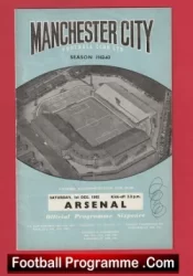 Manchester City v Arsenal 1962 – Man City Football Programmes