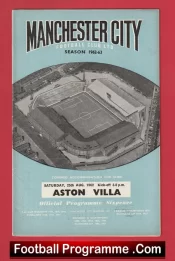 Manchester City v Aston Villa 1962 – Man City Football Programmes