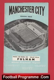 Manchester City v Fulham 1963 – Man City Football Programmes