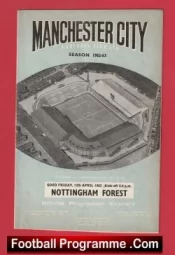 Manchester City v Nottingham Forest 1963 – Man City Football Programmes