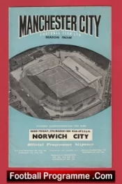 Manchester City v Norwich City 1964 – Man City Football Programmes