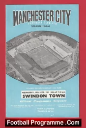 Manchester City v Swindon Town 1963 – Man City Football Programmes