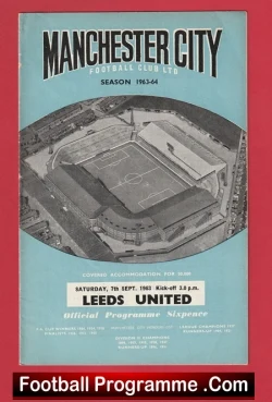 Manchester City v Leeds United 1963 - Man City Football Programmes