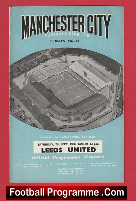 Manchester City v Leeds United 1963 - Man City Football Programmes - Image 2