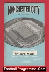 Manchester City v Plymouth Argyle 1963 – Man City Football Programmes