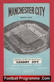 Manchester City v Cardiff City 1963 – Man City Football Programmes
