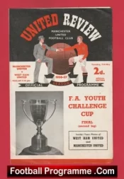 Manchester United v West Ham United 1957 – Man Utd Youth Cup Final 57