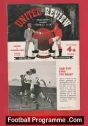 Manchester United v Sunderland 1953 – Man Utd Programmes