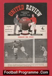 Manchester United v Aston Villa 1952 – Man Utd Programmes