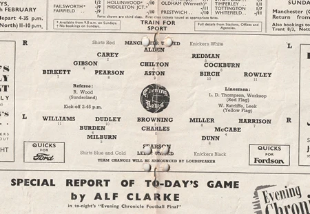 Manchester United v Leeds United 1951 - 1950s Man United - Image 3