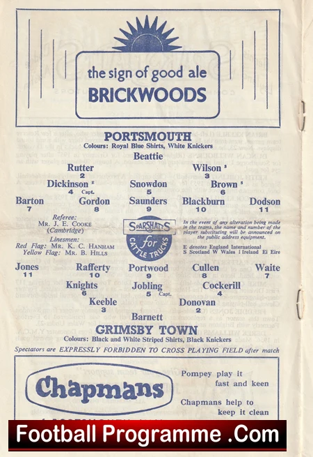 Portsmouth v Grimsby Town 1962 - Image 3