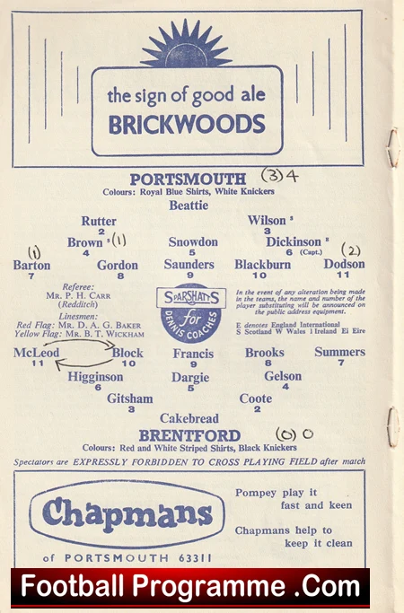 Portsmouth v Brentford 1962 - Image 3