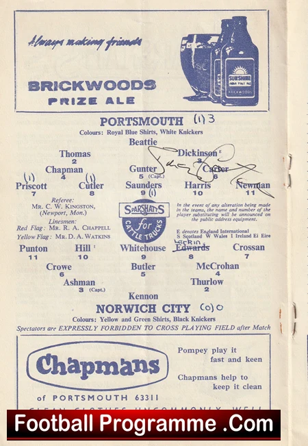Portsmouth v Norwich City 1960 - Image 3