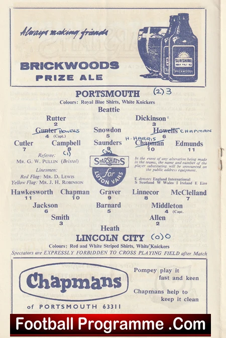 Portsmouth v Lincoln City 1960 - Image 3