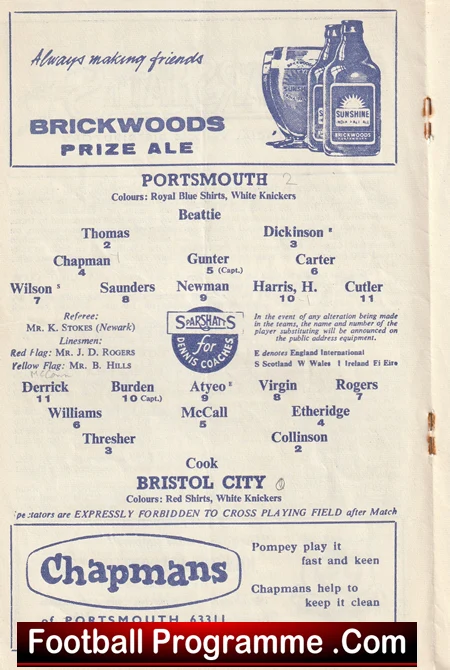 Portsmouth v Bristol City 1960 - Image 3