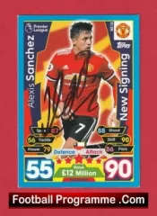 Manchester United Alexis Sanchez Autograph Signed Football Card Man Utd