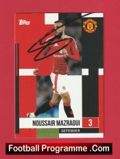 Manchester United Noussair Mazraoui Autograph Signed Football Card Man Utd