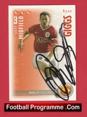 Manchester United Ryan Giggs Autograph Signed Football Card Man Utd