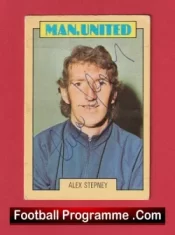 Manchester United Alex Stepney Autograph Signed Football Card Man Utd