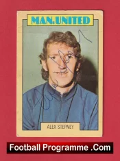 Manchester United Alex Stepney Autograph Signed Football Card Man Utd
