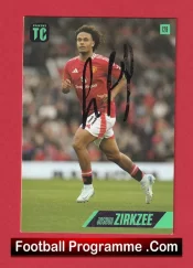 Manchester United Joshua Zirkzee Autograph Signed Football Card Man Utd