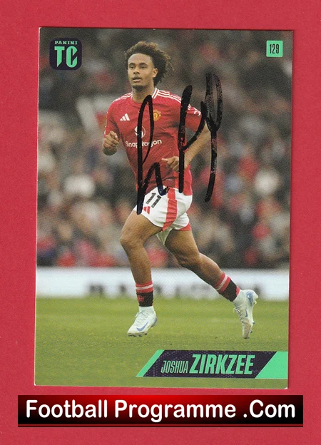 Manchester United Joshua Zirkzee Autograph Signed Football Card Man Utd - Image 2