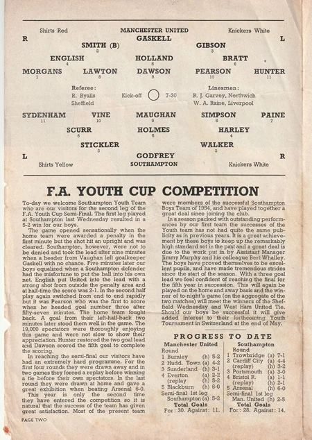 Manchester United v Southampton 1957 - Youth Cup Semi Final - Image 3