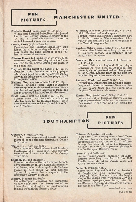 Manchester United v Southampton 1957 - Youth Cup Semi Final - Image 4