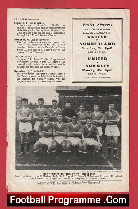 Manchester United v Southampton 1957 - Youth Cup Semi Final - Image 5
