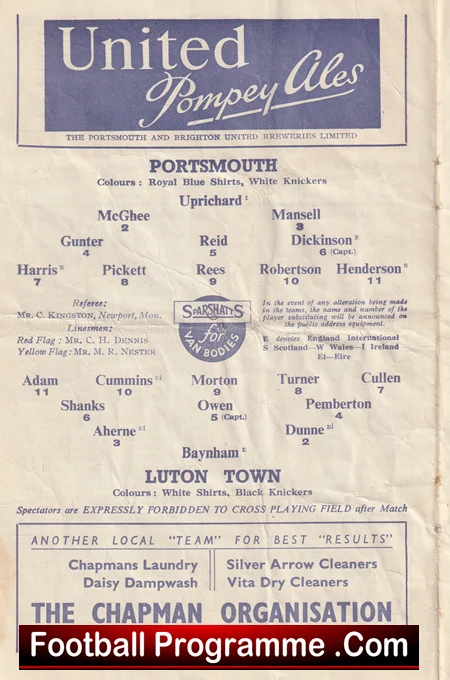Portsmouth v Luton Town 1955 - Image 3