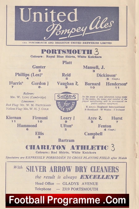 Portsmouth v Charlton Athletic 1954 - FA Cup - Image 3
