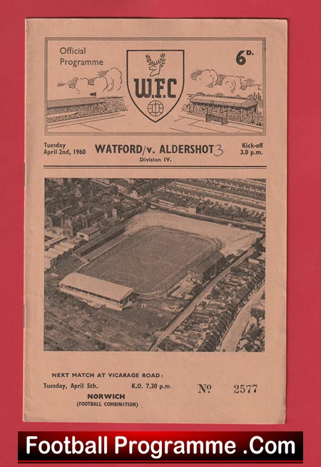 Watford v Aldershot 1960 - Image 2