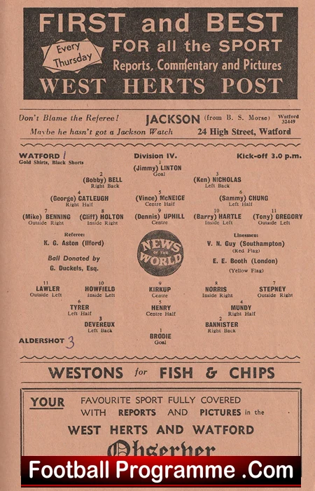 Watford v Aldershot 1960 - Image 3