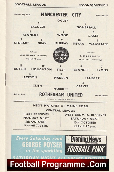 Manchester City v Rotherham United 1964 - Image 3