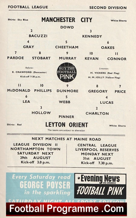 Manchester City v Leyton Orient 1964 - Image 3