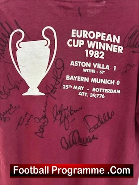 Aston Villa European Champions 1982 Squad Signed T Shirt - Image 2