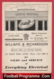 Luton Town v Middlesbrough 1960