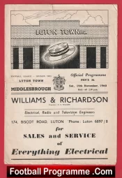Luton Town v Middlesbrough 1960