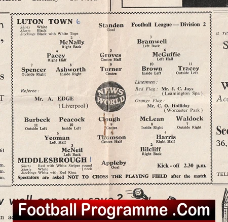 Luton Town v Middlesbrough 1960 - Image 3