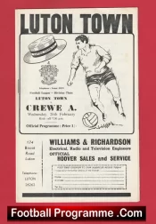 Luton Town v Crewe Alexandra 1969